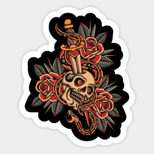 Skull Traditional Tattoo Sticker